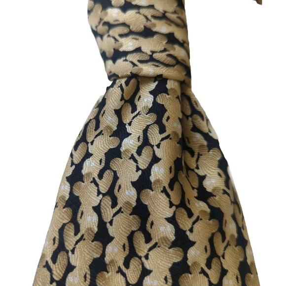 VTG Mickey And Company 100% Silk Neck Tie Gold And Black 57" X 4 " - Picture 1 of 3